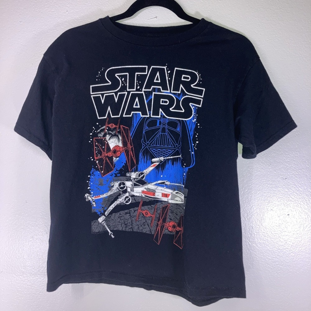 Star Wars Black T-shirt Kids XL 100% Cotton